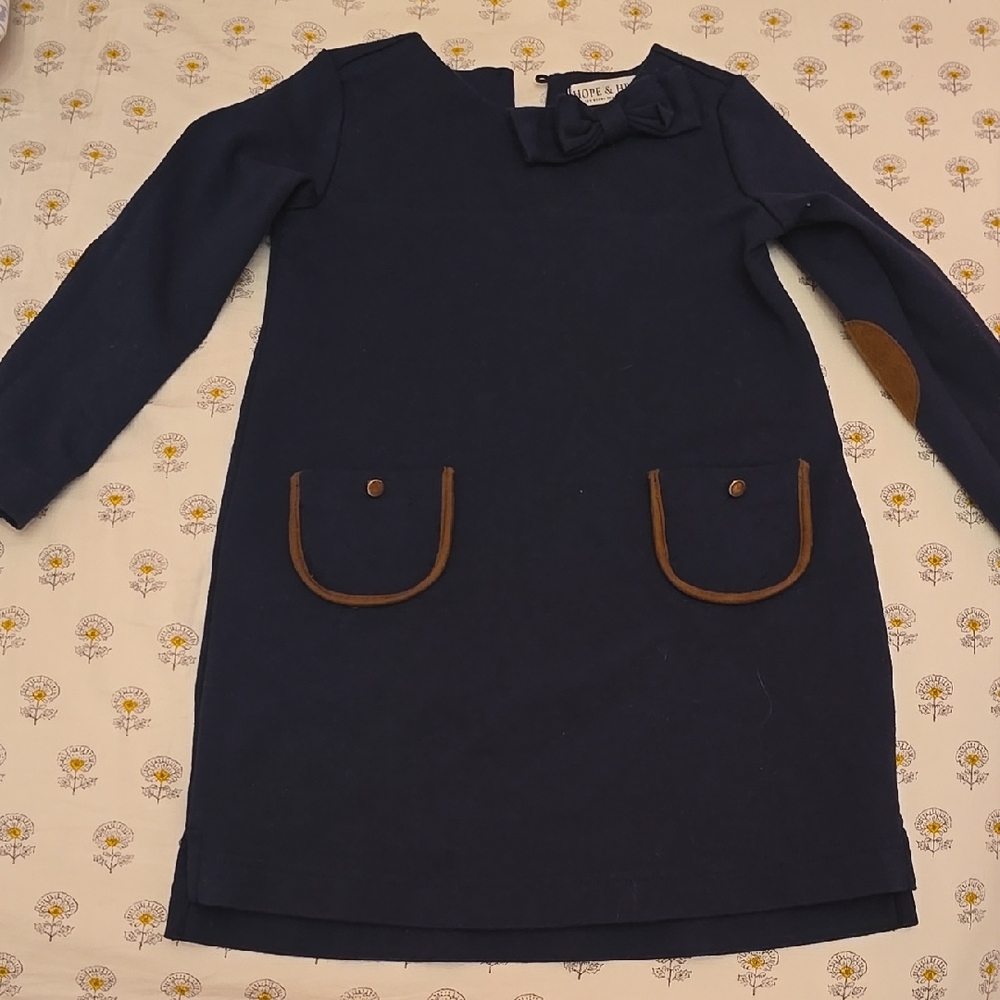 Moncler Blue and Brown Sheath Dress Long Sleeve Crew Neck
